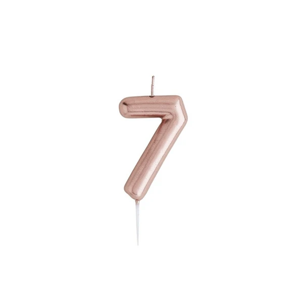 7 Yaş Rose Gold Rakam Mum ürün görseli 1
