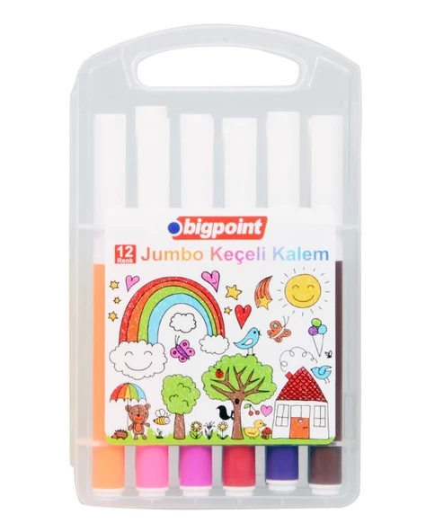 Bigpoint Jumbo Keçeli Kalem 12li Set ürün görseli 1