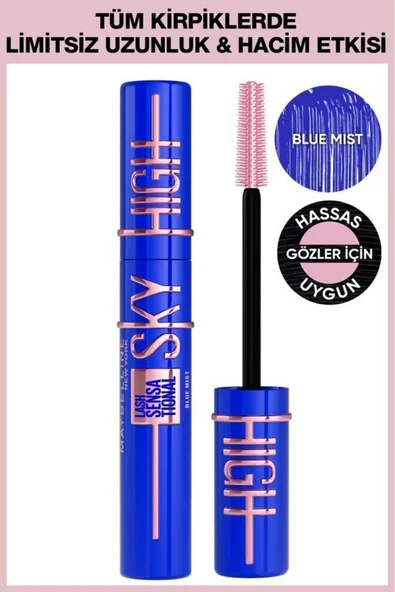 MAYBELLİNE Lash Sensational Sky High Blue Mist Maskara -Mavi ürün görseli 1