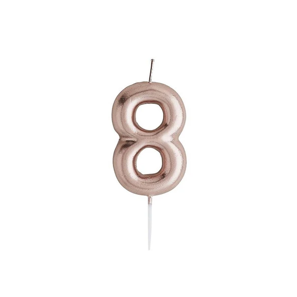 8 Yaş Rose Gold Rakam Mum ürün görseli 1