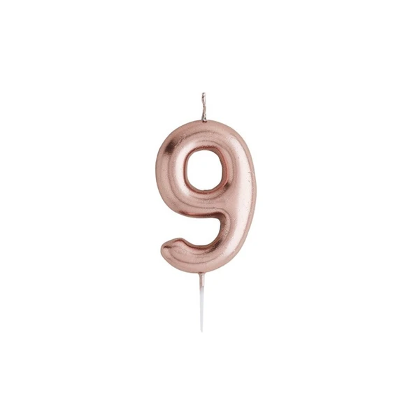 9 Yaş Rose Gold Rakam Mum ürün görseli 1