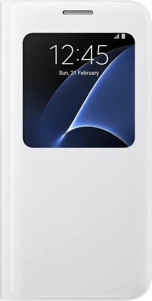 Galaxy S7 ile Uyumlu S View Cover Kılıf Beyaz EF-CG930PWEGWW ürün görseli 1