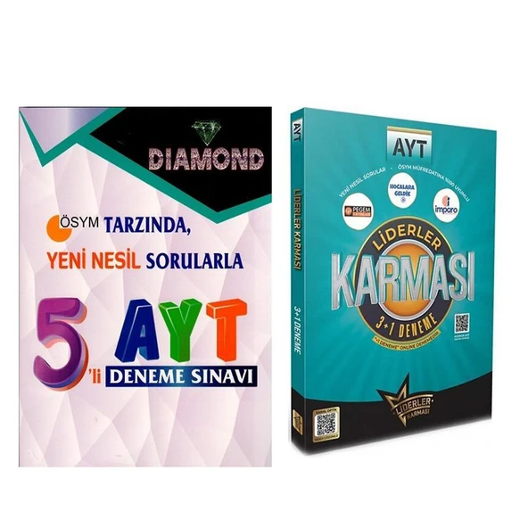 Liderler Karması AYT 3 + 1 ve Gür Yayınları AYT Dıamond 5 li Deneme Seti 2 Kitap ürün görseli 1