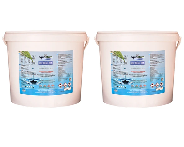 2 ADET Aquantum 15 Kg (30 KG) %56 Aktif Granül Klor - %56 Chlorine Granular-ToptancıyızBiz ürün görseli 1