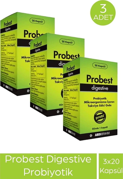 Probest Digestive Probiyotik 20 Kapsül 3'lü ürün görseli 1