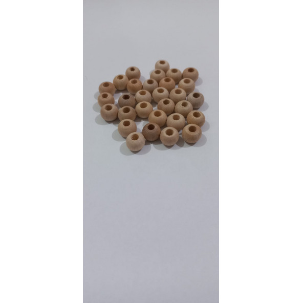Ahşap Sade Makrome Boncuk 50gr 10mm - Resim 3