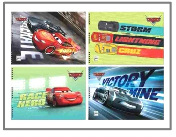 Cars Resim Defteri 25X35 15 Yaprak Spiralli Lisanslı - 3 adet ürün görseli 1