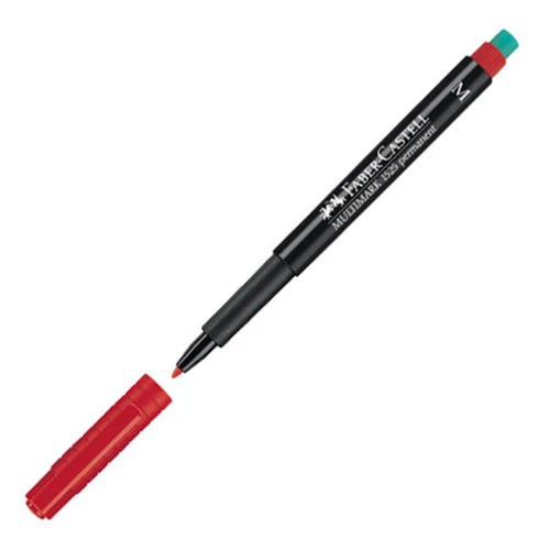 Faber Castell 1525 Permanent Kalem - Asetat Kalemi M Kırmızı - 3 adet ürün görseli 1