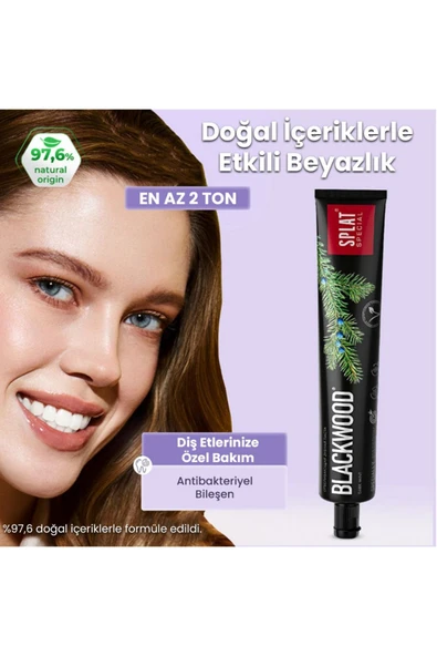 Splat Blackwood Diş Macunu 4 Ton Beyaz 75 ml ürün görseli 1