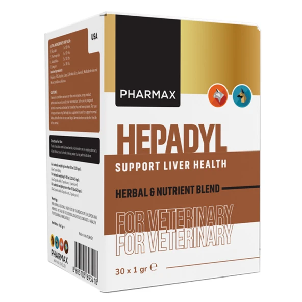 Pharmax Hepadyl Kedi ve Köpek Karaciğer Destekleyici Besin Takviyesi 30x1GR ürün görseli 1