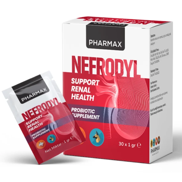 Pharmax Nefrodyl Kedi ve Köpek Renal Sistem Destekleyici Yem Katkısı 30x1Gr ürün görseli 1