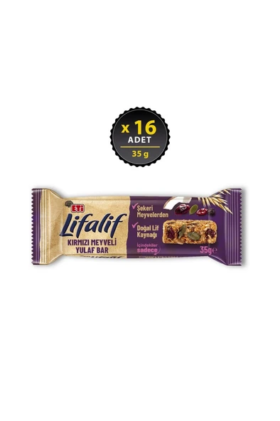 Eti Lifalif Kırmızı Meyveli Yulaf Bar 35 g x 16 Adet ürün görseli 1