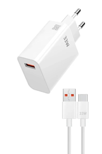 giyitec Hiking A51 Uyumlu 33W Süper Hızlı Şarj Aleti Seti Şarj Adaptörü ve Usb to Type-c Kablo ürün görseli 1