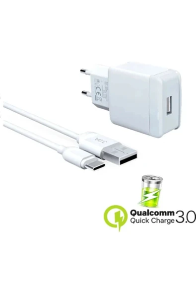 giyitec Samsung Galaxy A32 5G A40 A42 Uyumlu 18W Hızlı Şarj Aleti Qualcomm Quick Charger 3.4A USB To Type-C ürün görseli 1