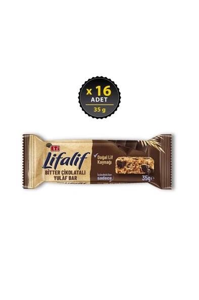 Eti Lifalif Bitter Çikolatalı Yulaf Bar 35 g x 16 Adet ürün görseli 1