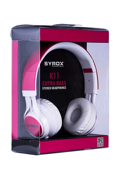 Syrox Doğum Günü için Mikrofonlu Kablolu Kulaklık Ekstra Bass PEMBE (BLUETOOTH YOKTUR) ürün görseli 1