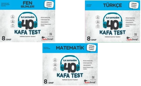Kafadengi 2024 8. Sınıf Lgs Matematik Türkçe Fen Kafa Test Seti ürün görseli 1