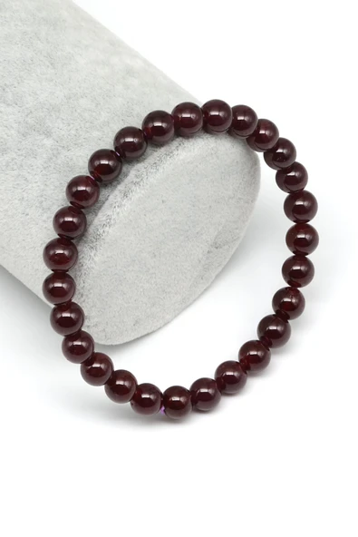 Garnet Doğal Taş Bileklik 6 mm Küre Kesim ürün görseli 1