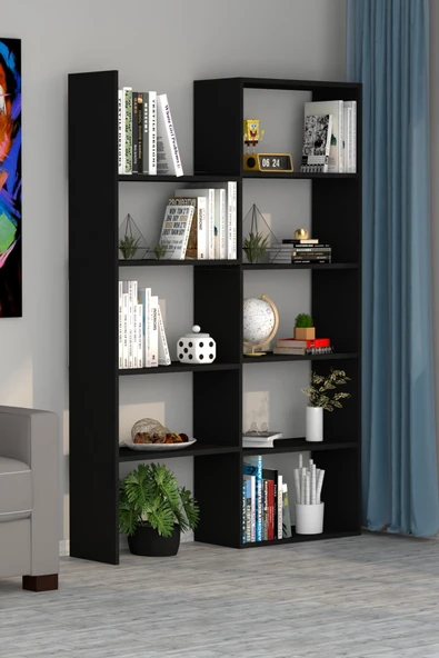 Moonlife Office Dekoratif Kitaplık Siyah ürün görseli 1