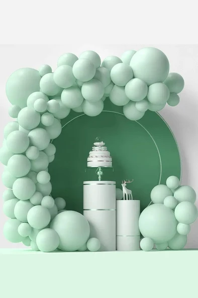 Beysüs Mint Yeşili Makaron Balon 20 adet 12inç ürün görseli 1