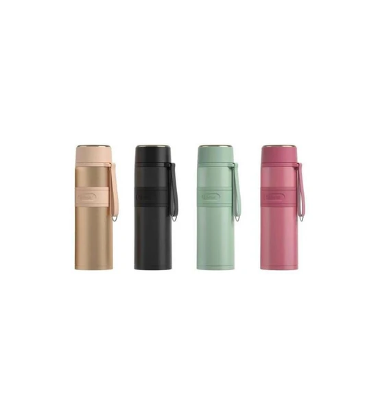 Shotay Diamond Çelik Termos Matara 420Ml Siyah - Resim 3