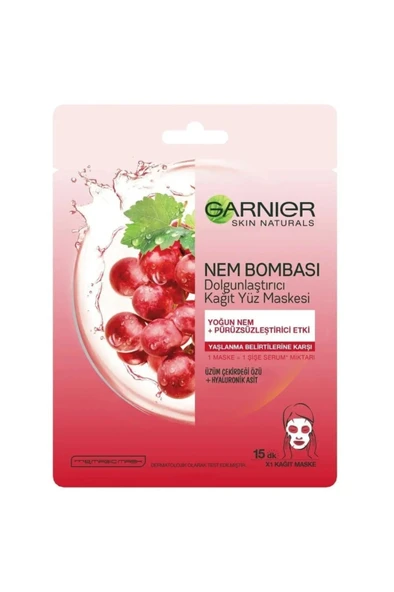 Garnier Sıvı Naturals Nem Bombası Kağıt Maske Dolgunlaştırıcı ürün görseli 1