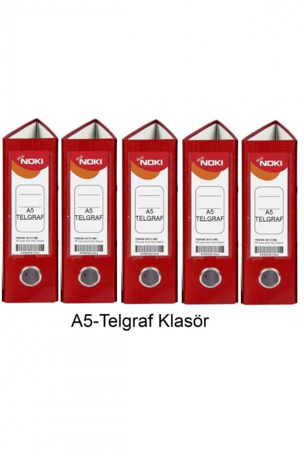 Telgraf Klasör Kırmızı Geniş A5 Plastik 5 Adet ürün görseli 1