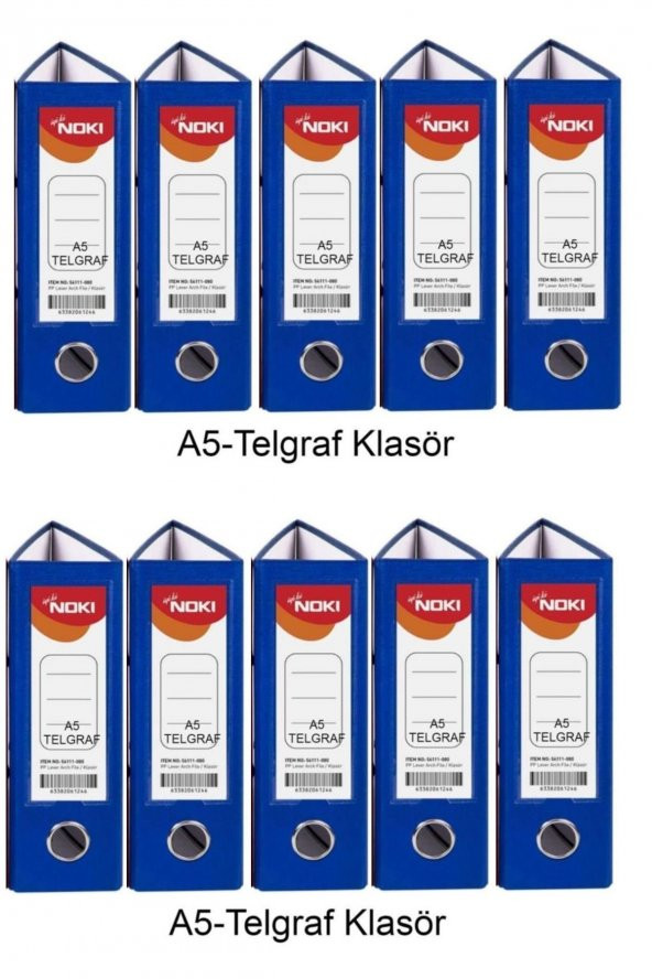 Telgraf Klasör Mavi Geniş A5 Plastik 10 Adet ürün görseli 1