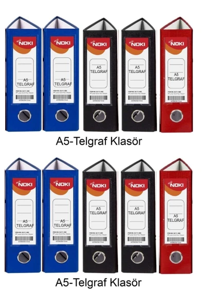 Telgraf Klasör Geniş A5 Plastik 10 Adet ( 4 mavi 4 siyah 2 kırmız ) ürün görseli 1