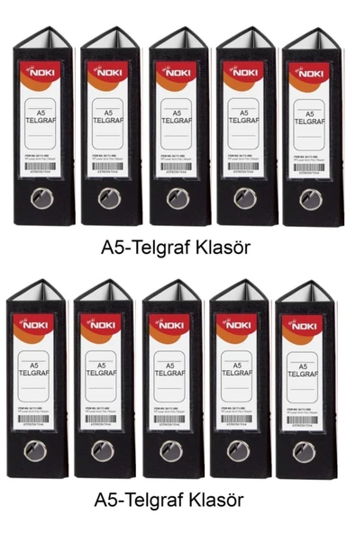 Telgraf Klasör Siyah Geniş A5 Plastik 10 Adet ürün görseli 1