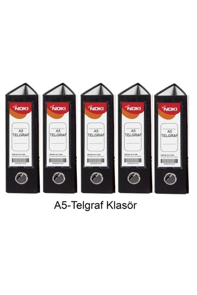 Telgraf Klasör Siyah Geniş A5 Plastik 5 Adet ürün görseli 1