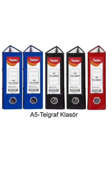 Telgraf Klasör Geniş A5 Plastik 5 Adet (2 mavi 2 siyah 1 kırmızı ) ürün görseli 1