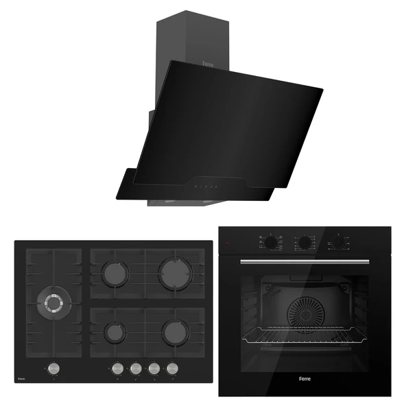 Ferre Flowart BL Modüler Seriisi 3'lü Ankastre Set ( QBL62CS-BL135-D063 ) ürün görseli 1