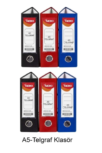 Telgraf Klasör Geniş A5 Plastik 3 Renk 6 lı 1 Paket ürün görseli 1