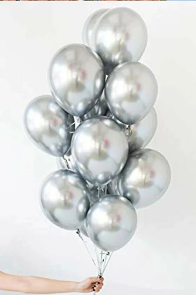Beysüs Gümüş Krom Balon 7 adet 12inç ürün görseli 1