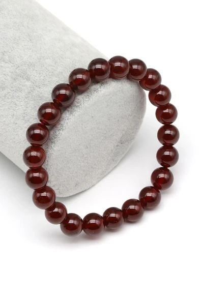 Garnet Doğal Taş Bileklik 8 mm Küre Kesim ürün görseli 1
