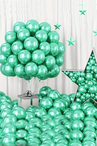 Beysüs Yeşil Krom Balon 7 adet 12inç ürün görseli 1