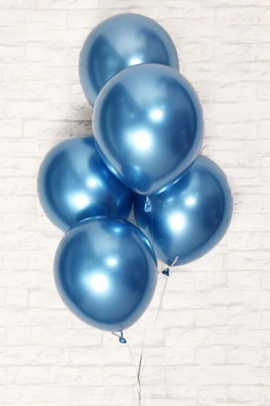 Beysüs Mavi Krom Balon 7 adet 12inç - Resim 4