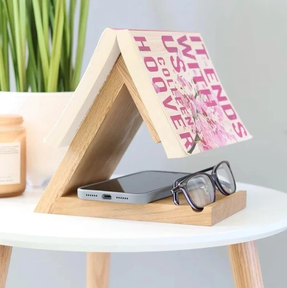Kitap Sayfası Tutucu Standı, Ahşap Üçgen Ayraç, Masa Üstü Kitap Okuma Desteği Kitap Standı, ürün görseli 1