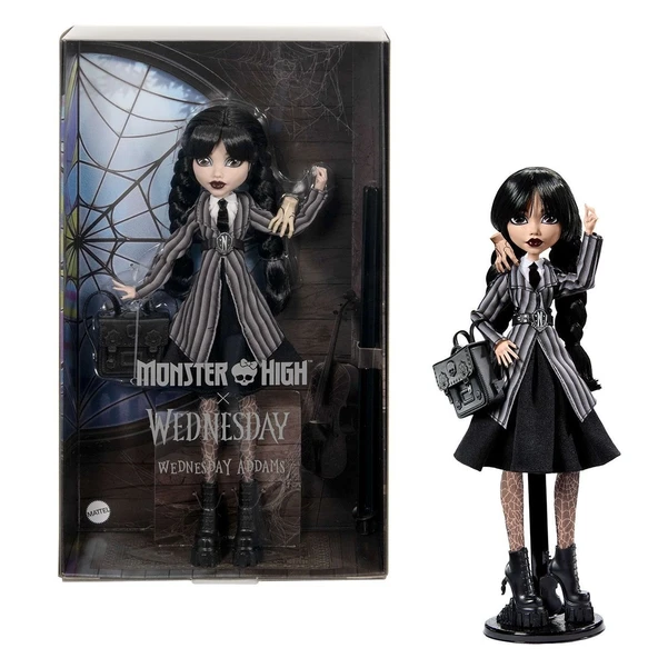 HXJ04 Monster High Wednesday Okul Üniformalı Bebek ürün görseli 1
