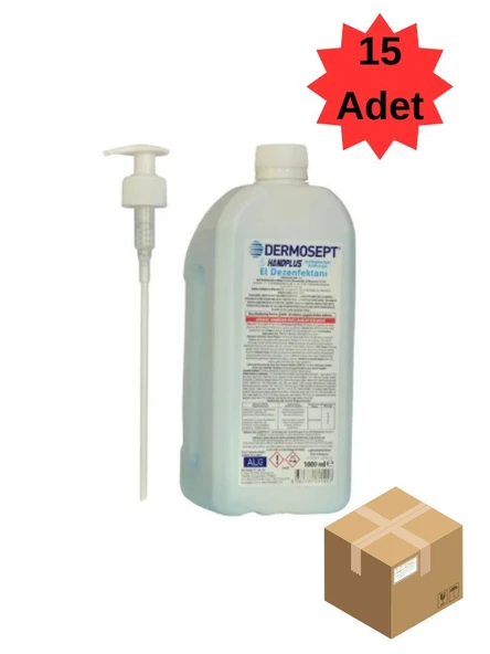 Dermosept Handplus El ve Cilt Dezenfektanı Pompalı 1000 ml x 15 adet (1 Koli) ürün görseli 1