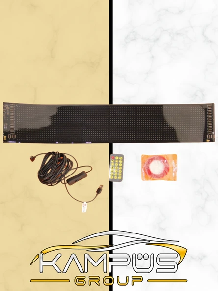 Esnek Katlanabilir Panel Led Cama Yapışır Uygulama İle Kontrol Dijital Tabela Kayar 60cm 16X96 LED ürün görseli 1