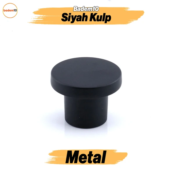 Rezene Siyah Kulp Düğme Tek Vidalı Çekmece Mutfak Mobilya Dolabı Dolap Kulpu Kulbu Metal Kulpları ürün görseli 1