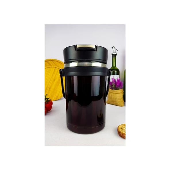 AKILLIELMA-COOKER-ZEGO KAHVERENGİ YEMEK TERMOSU ÇELİK 2.2 LT YK1413 XG-7023 5459 ürün görseli 1