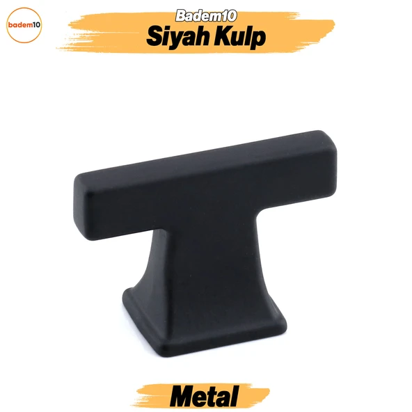 Gediz Siyah Kulp Düğme Tek Vidalı Çekmece Kulbu Metal Kulpları Mutfak Mobilya Dolabı Dolap Kulpu ürün görseli 1