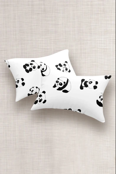 Upstyle 2li Yastık Kılıfı Panda Beyaz ürün görseli 1