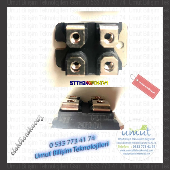 STTH240F04TV1 Ultrafast high voltage rectifier Ultrafast Rectifier, 400V, 240A, 4 Pins ,ISOTOP, RoHS, Tube ürün görseli 1