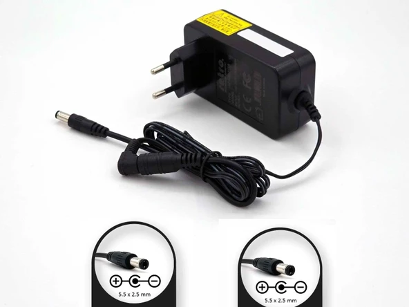 9V 1A 9W 5.5x2.5 mm Barkod Okuyucu Negatif Polarite Adaptör RETRO ürün görseli 1