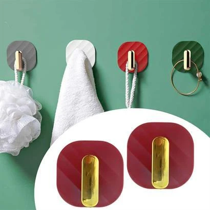 2li Yapışkanlı Retro Askılık Dolap Kapak Kulpu Kırmızı ürün görseli 1