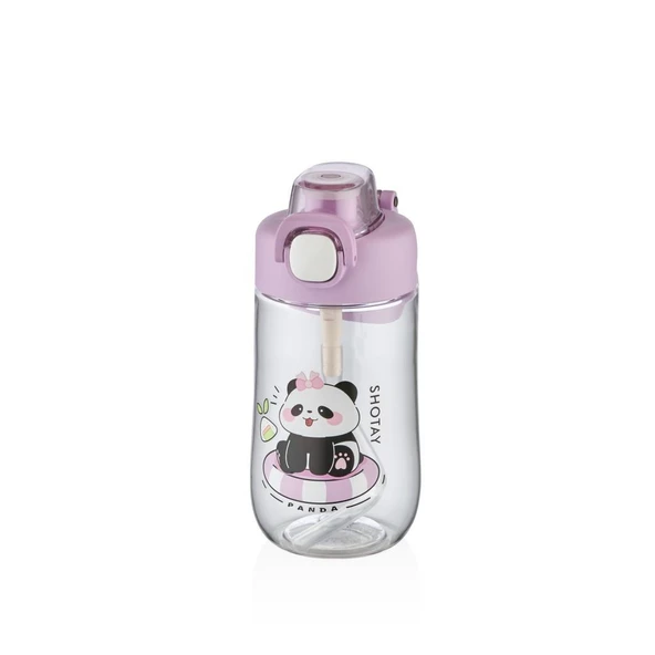 Shotay Çocuk Su Matarası Tritan Panda 500Ml Mor ürün görseli 1